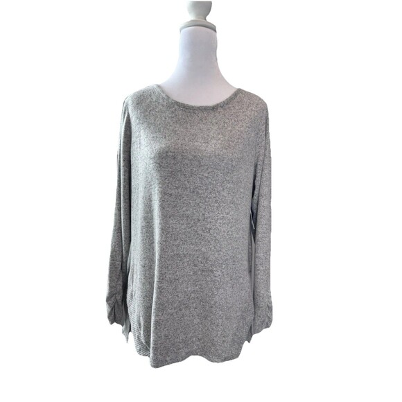 Petite Apt. 9 Sweater Gray Size PM Fuzzy High-Low Tunic New Women’s Long Sleeve - Picture 6 of 10